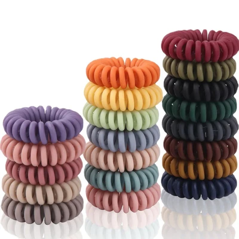 1/5pcs di Nuovo Modo Opaco Solido Filo Telefonico Fascia Elastica Per Capelli Cavo A Spirale Smerigliato Elastico Legame Dei Capelli Stretch Fascia Per La Testa Gomma