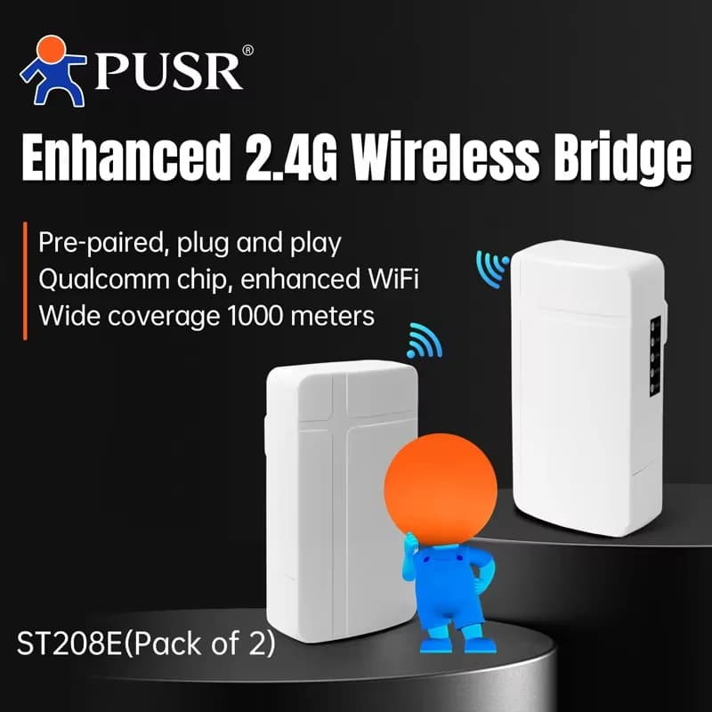 PUSR Wireless wifi AP Bridge router ripetitore extender segnale wifi Qualcomm Plug and Play AP IP64 Impermeabile ST208E (2 pezzi)