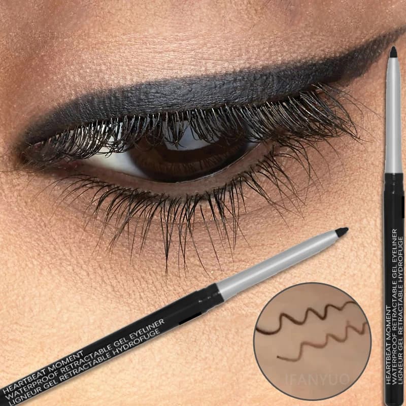 Matita Eyeliner Nera Impermeabile, Liscia e Resistente alle Sbavature, Lunga Durata, Eyeliner in Crema Gel Marrone Scuro, Penna per Trucco Occhi Adatta ai Principianti