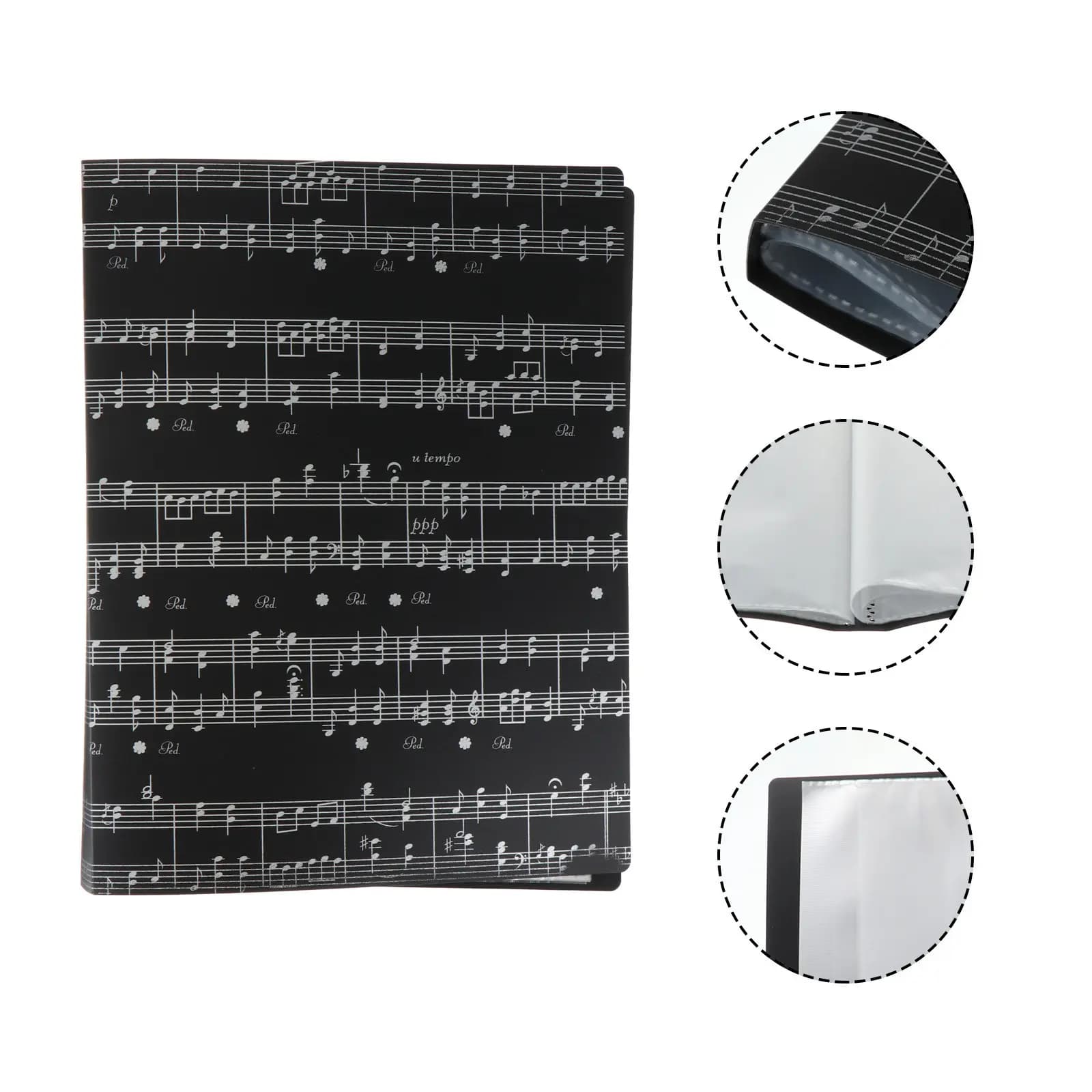 Cartella Porta Spartiti Nera Formato A4 Portatile con 40 Tasche, Organizzatore per Documenti e Fogli