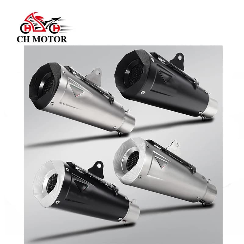 Slip - On 51mm Motorcycle Exhaust Pipe Scooter Racing Escape Muffler with Carbon Cover for ninja650 duke790 r7 cb500x