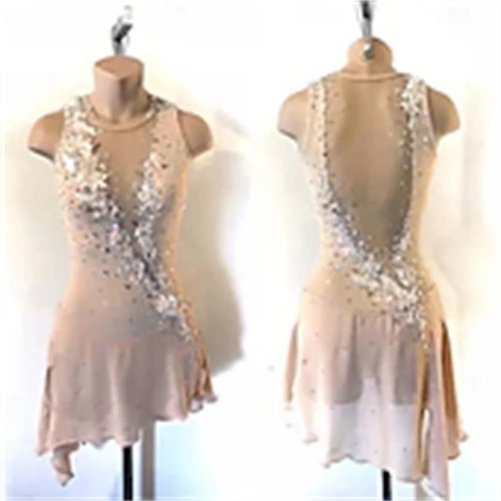 Abito da Pattinaggio su Ghiaccio per Ragazze, Costume Leggero per Pattinaggio Artistico con Taglio Elegante per Allenamento e Spettacolo