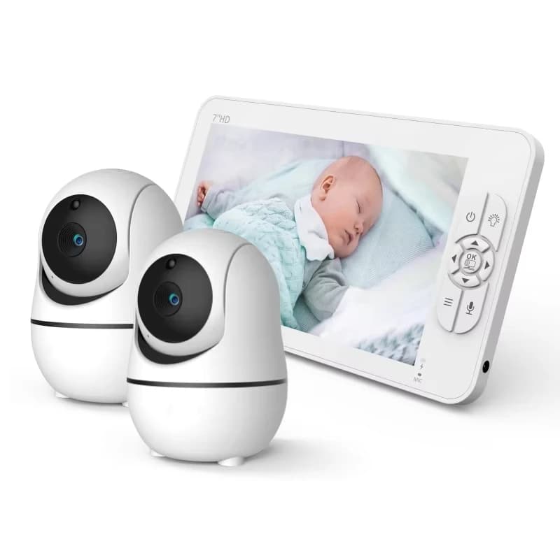 SM70V2 Baby screen video monitor HD 1080P without WiFi, child camera monitor, hacking test, remote zoom/pan/ inclination, 4000 mAh battery