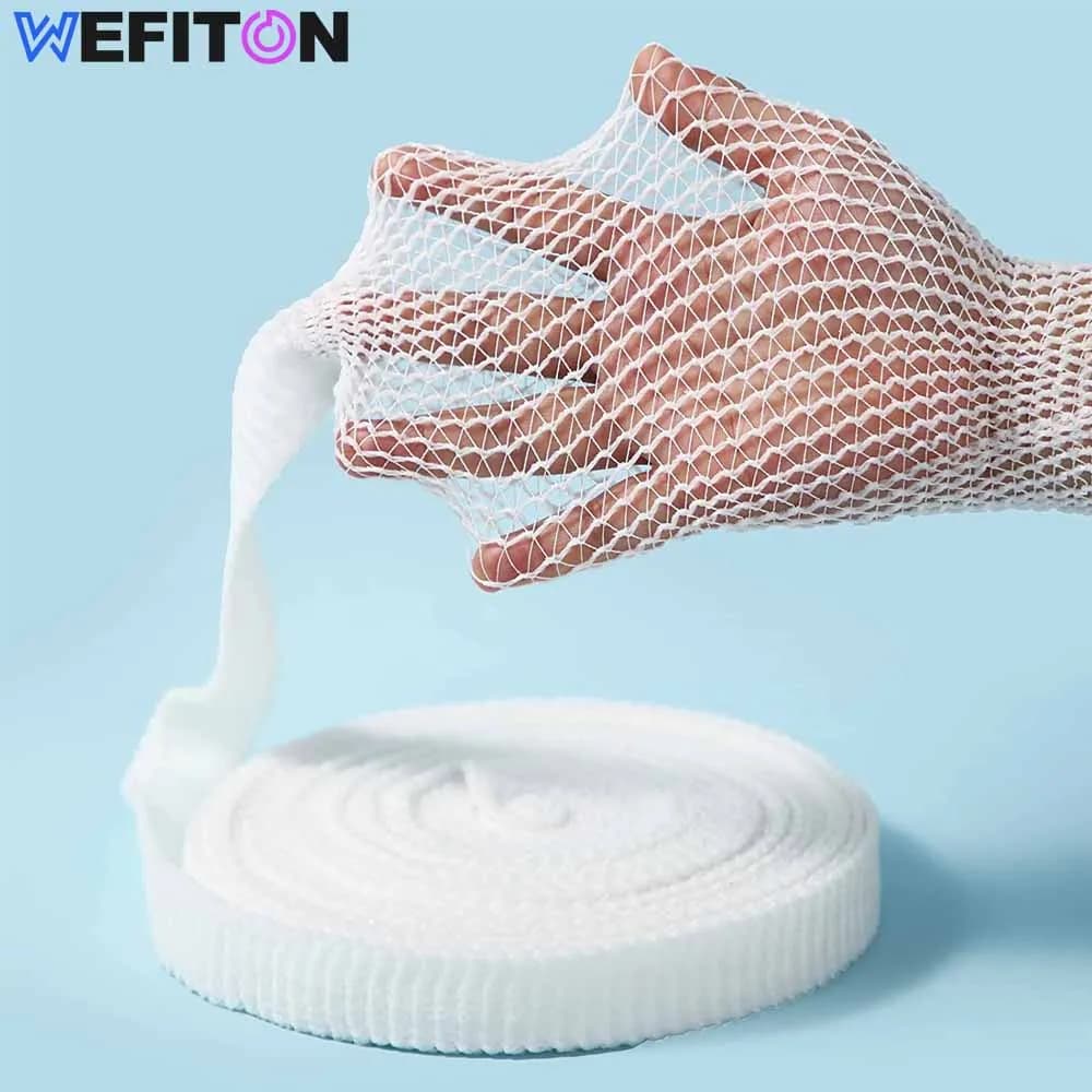 Benda tubolare in rete elastica, garza fissa, elasticizzata traspirante, fermo per medicazione per ferite, polso, gomito, ginocchio, caviglia, adulto, 1 rotolo