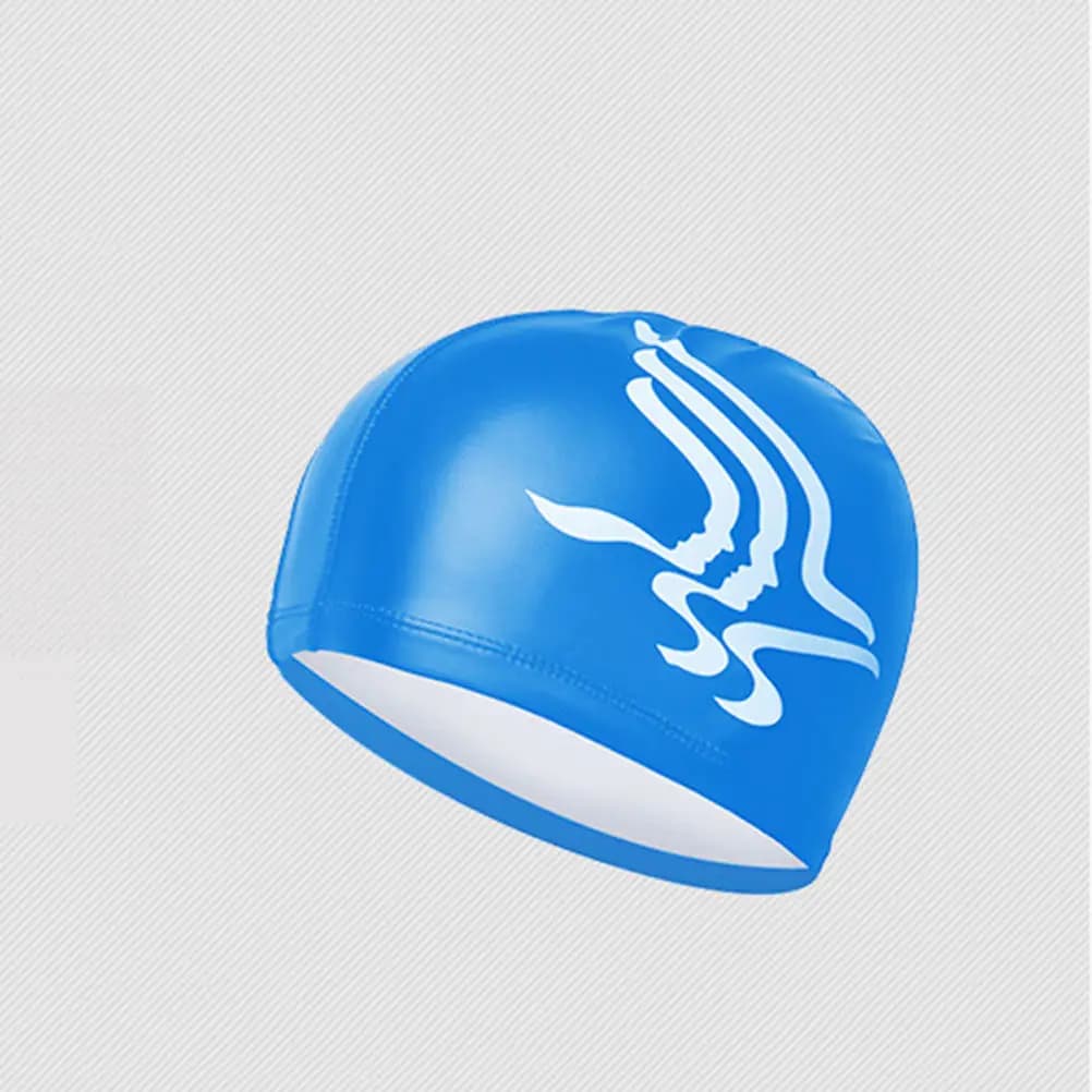 Lightweight Elastic Swim Cap for Women Uv Protection Waterproof Ear Cover Swimming Hat Comfortable Fit Blue