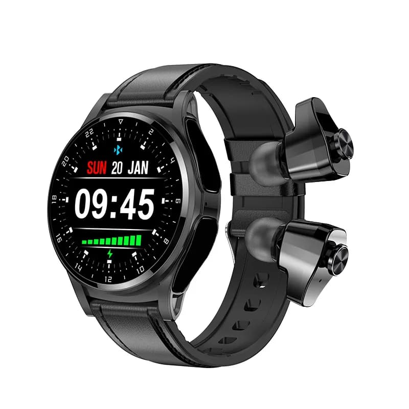 TWS 2-in-1 Smartwatch Schermo HD da 1,39 pollici Chiamate Bluetooth Registrazione Cronometro NFC Telecomando Telecamera Fucntion Healty Monitor
