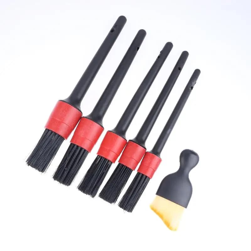 6Pcs Car Detailing Brush Set for Automotive Interior Cleaning Wheels Dashboard Air Vent Engine Detailing Tools Kit