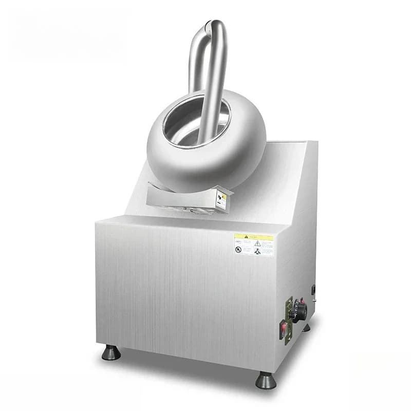 Macchina per la copertura di cioccolato e zucchero, piccola macchina lucidatrice per caramelle, macchina automatica per la colorazione e l'asciugatura dei prodotti.