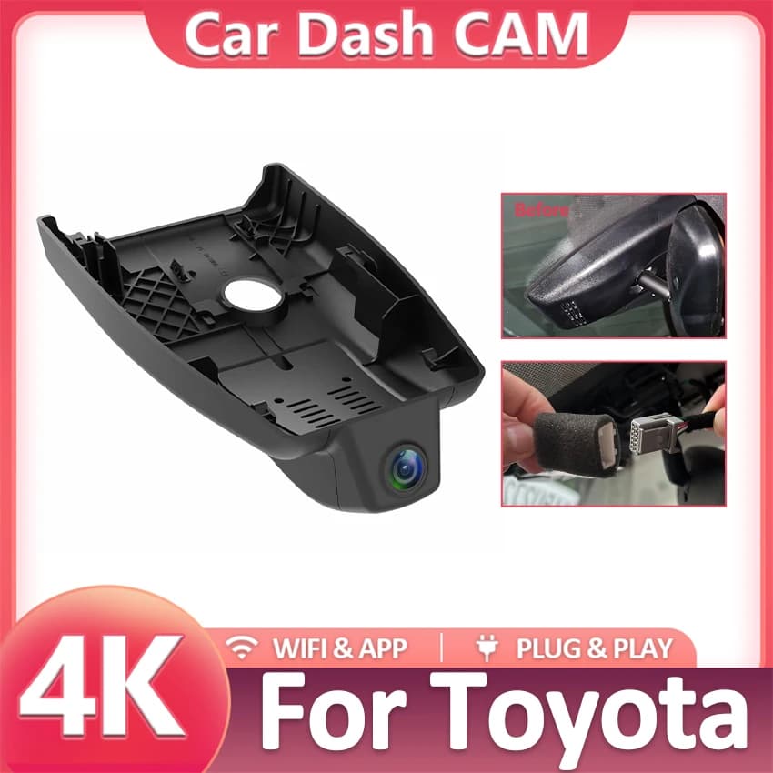 4K HD 2160P Plug and play Car DVR Dash Cam Video for Toyota C-HR CHR IZOA 2018 2020-2023 Wireless DashCam