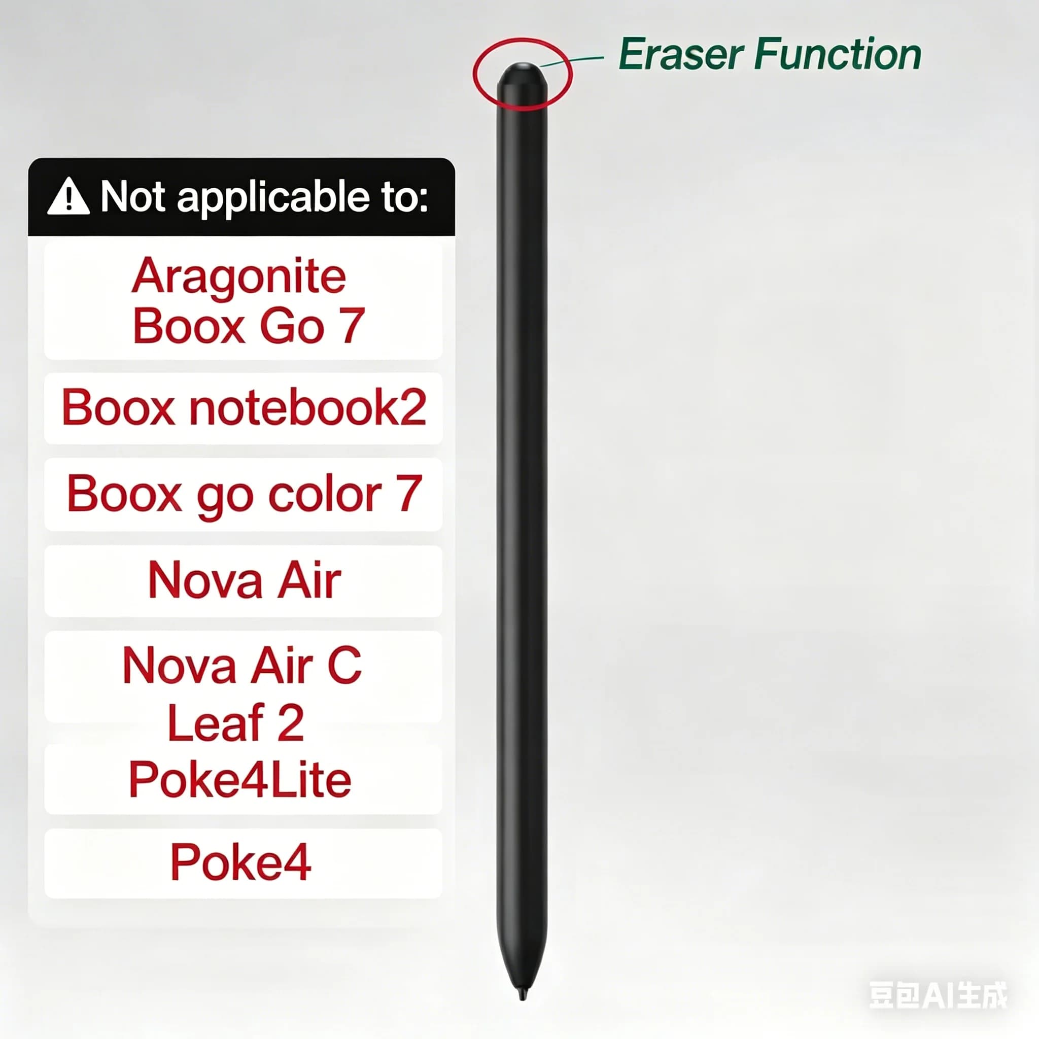 Penna Stylus 2 per BOOX Pen2/Pen 3, Compatibile con BOOX Tablet Go 10.3 ePaper/Tablet Note Air 3 C E, Penna Touch E-ink