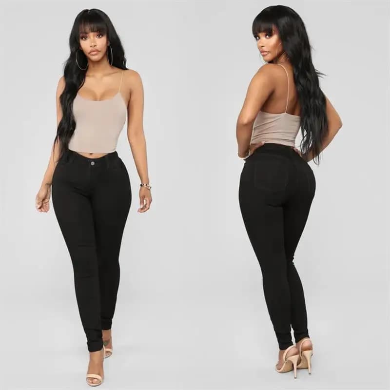 High Waist Elastic Slimming Women's Jeans M633wish Cross-Border Pencil Pants Long Black Denim High Elasticity Ladies Jeans