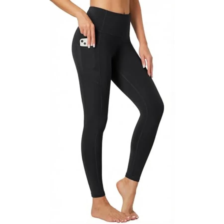 Leggings con Tasche per Donne, Pantaloni Yoga a Vita Alta con Controllo Pancia e Tasche, Leggings Compressivi