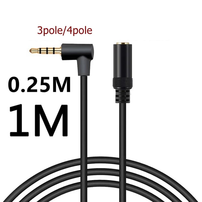Cavo Jack da 3,5 mm Cavo di prolunga audio AUX da maschio a femmina Altoparlante ausiliario ad angolo retto da 90 gradi Cavo da 3,5 mm per cuffie PC