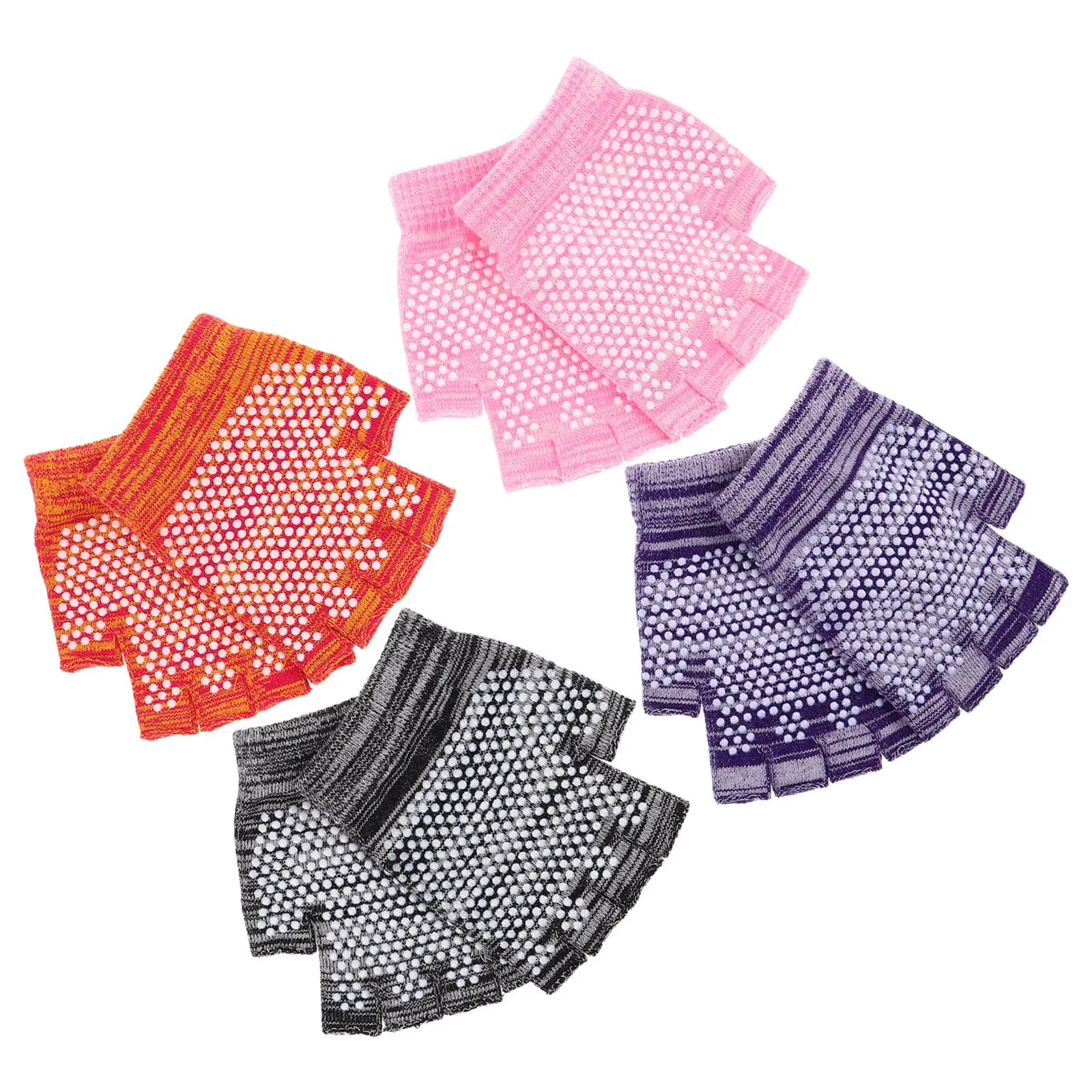 4 Paia di Guanti Senza Dita per Donna, Antiscivolo, Mezze Dita, per Yoga, Ciclismo, Allenamento, Accessori da Palestra, Supporto per Polso