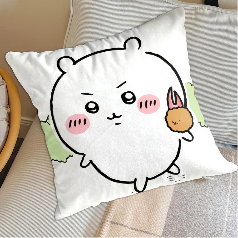 Kawaii C-Chiikawas Personalized Gift Pink Christmas Cushion Cover for Pillow Home and Decoration Living Room Nordic Sofa Covers