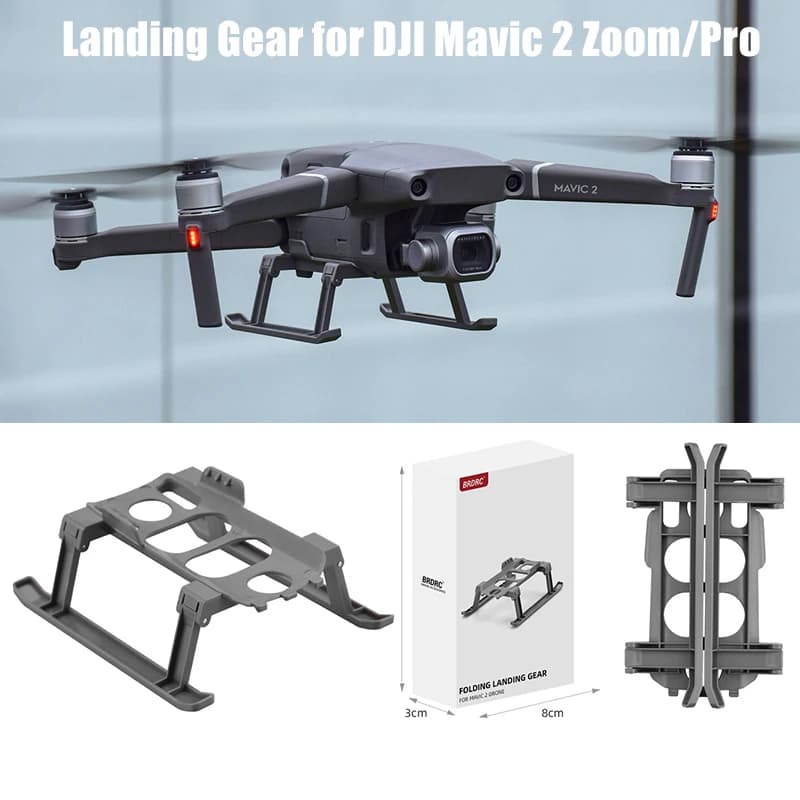 Carrello di atterraggio pieghevole per DJI Mavic 2 Zoom/Pro Estensore di altezza pieghevole Gamba a sgancio rapido per accessori drone DJI Mavic 2