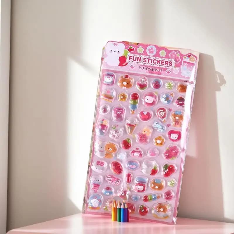 1/6 Pezzi Adesivi 3D a Rilievo con Simpatici Animali Cartoon, Riutilizzabili per Scrapbook, Agende, Diari, Laptop, Cover per Telefoni, Adesivi Fai-da-Te