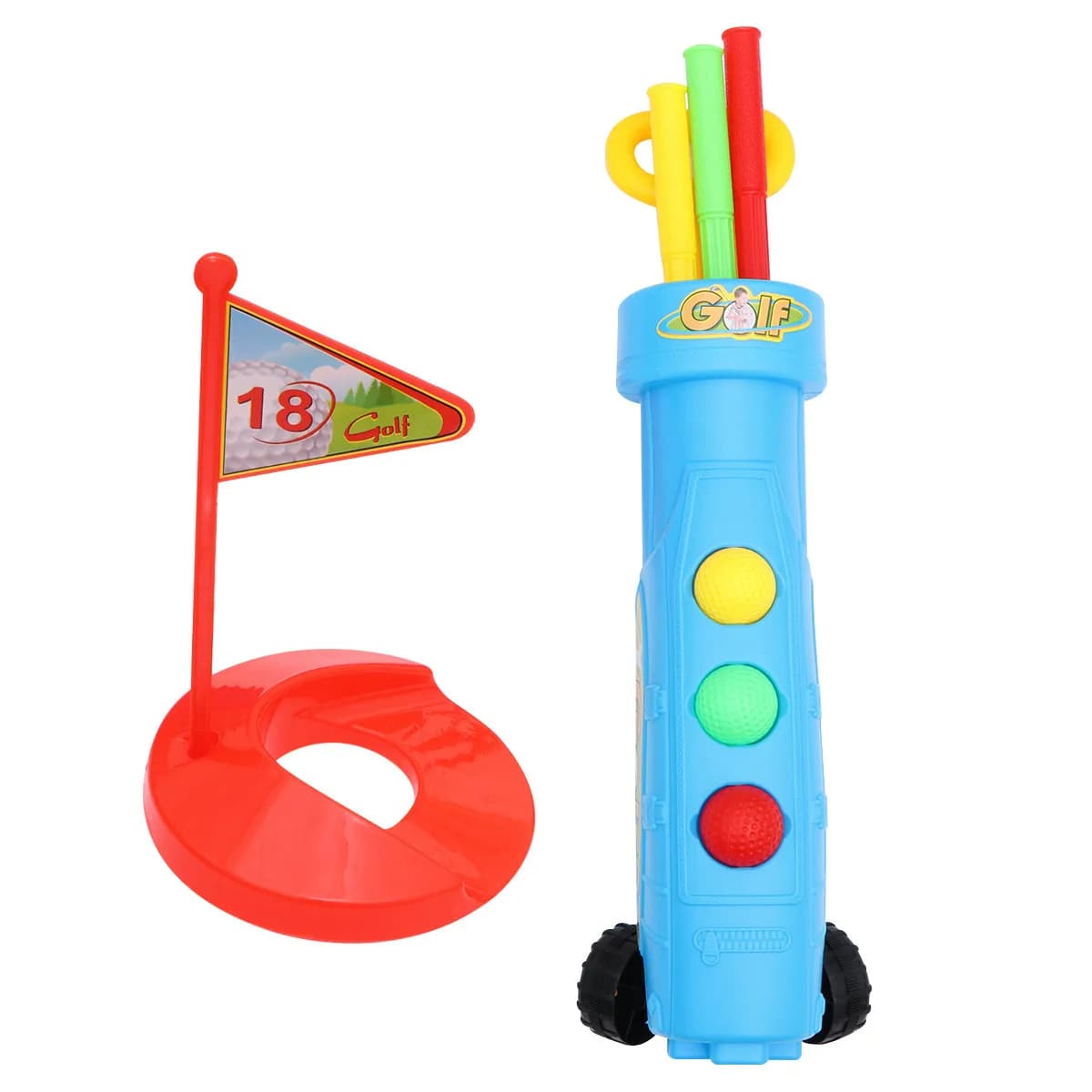 Set di mazze da golf in plastica per bambini dai 3 agli 8 anni, per giocare all'interno e all'esterno, promuove abilità motorie, legami emotivi e sviluppo fisico