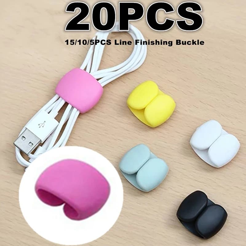 Clip per Cavi, Organizzatore per Auricolari e Caricabatterie, Supporto per Cavi da Scrivania, Auto e Viaggio, per Telefono e Auricolari