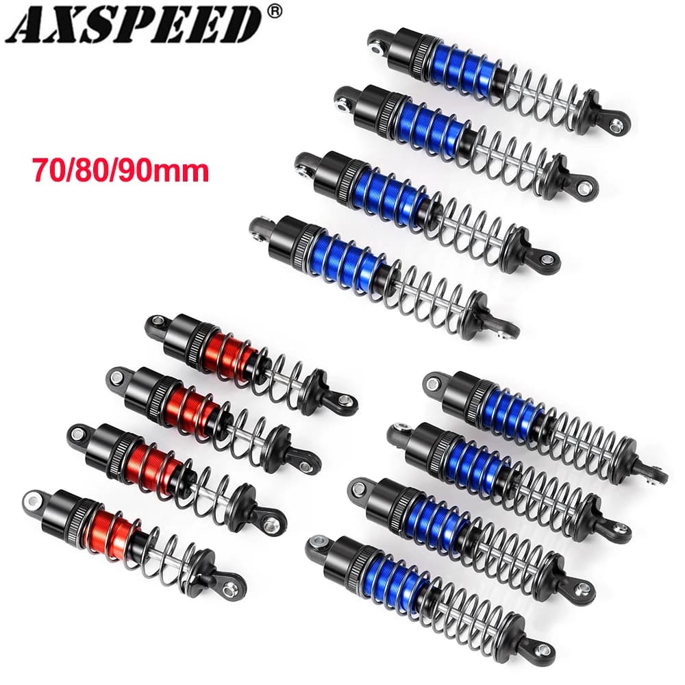 AXSPEED 4 pezzi ammortizzatore in metallo ammortizzatore olio 70/80/90mm per 1/10 RC Crawler Car Axial SCX10 Wraith D90 TRX4 TRX6 parti di aggiornamento