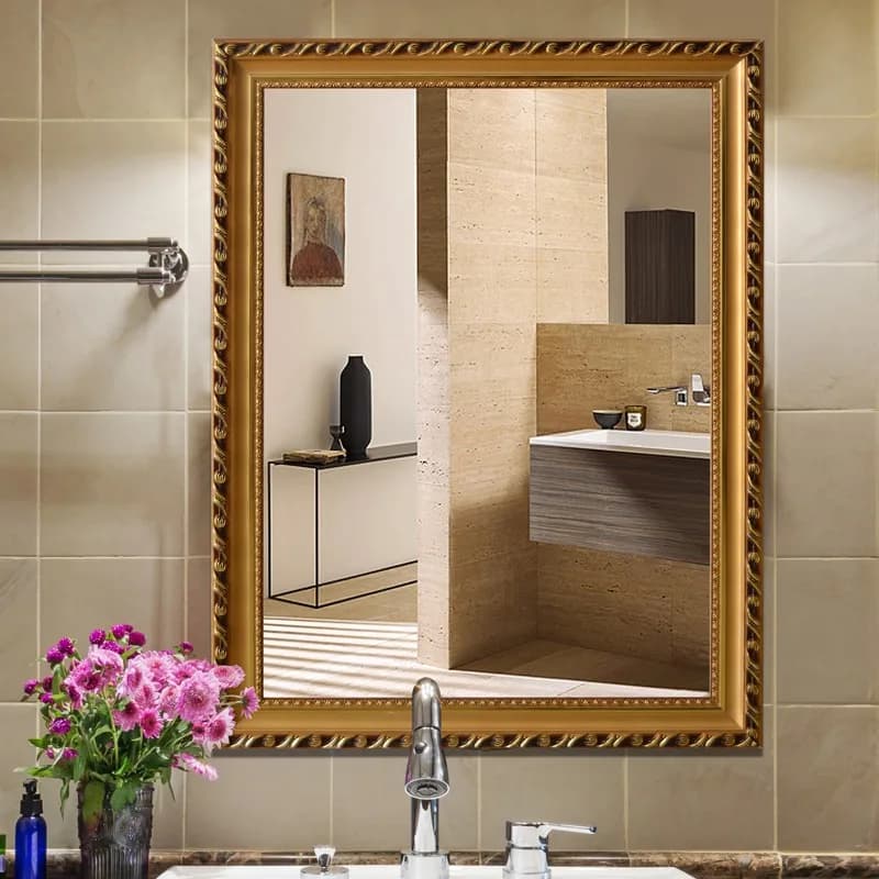 Specchio da bagno incorniciato Trucco Spogliatoio WC Specchio da toilette Specchio da parete Specchio da trucco Specchio per tutto il corpo Doccia