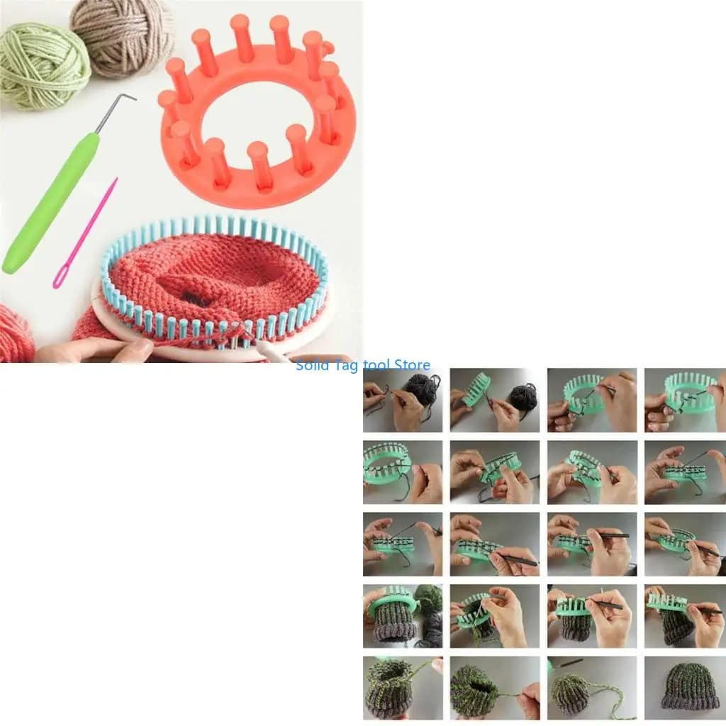 4XFD Maglia circolare Telaio per maglieria Gancio per ago Cappello per maglione Strumento per realizzare lana
