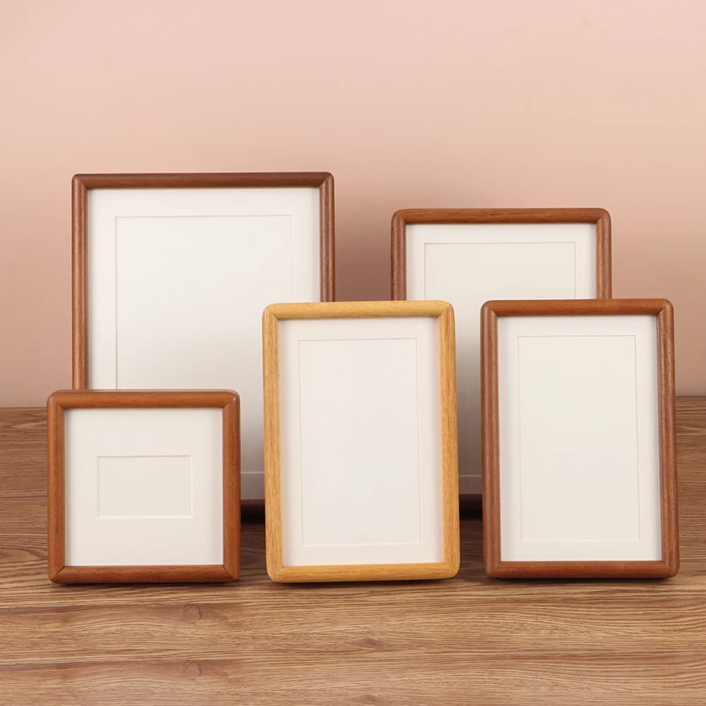 Fashion 6/7/8 Inch Black Walnut Photo Frame Real Wooden Simple Picture Frame Handmade Mortise Tenon Photo Frame