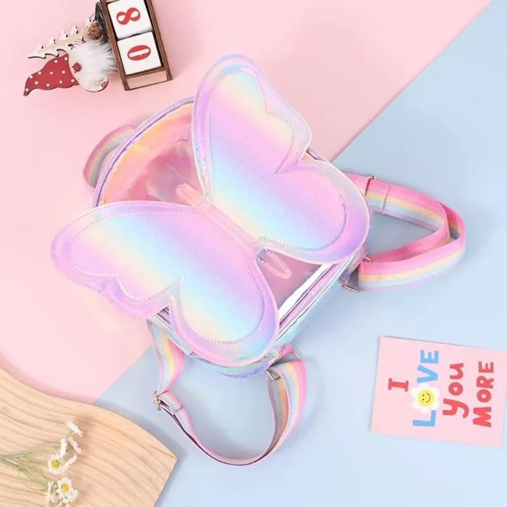 New Laser Butterfly Design Girls Backpack Lightweight Fashion Childrens School Bag Large Capacity Cute Kids Backpack