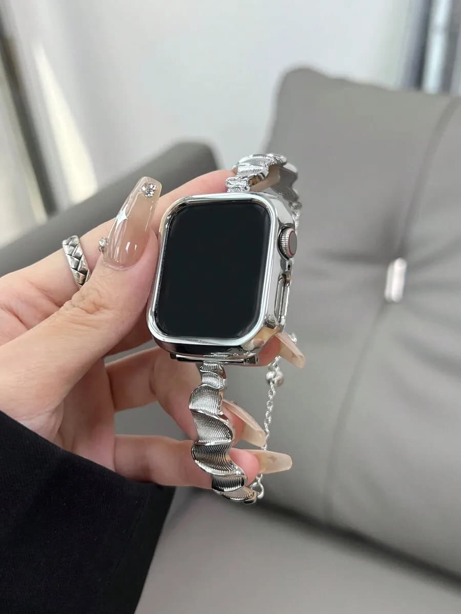 1pc Fashionable Women's Zinc Alloy Watch Band, Compatible With Apple Watch Series 11/10/9/8/7/6/5/4/3/2/1, Size