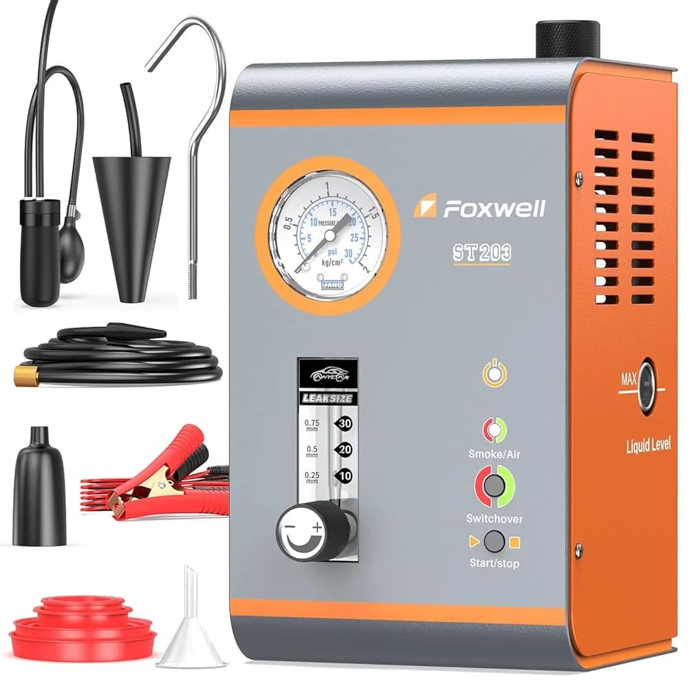 FOXWELL ST203 12V Automotive EVAP Fog Smoke Detector Leak Detector Pipe System Built-in Air Pump Loss Detector Car Diagnostic