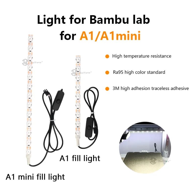 Per Bambu Lab A1/A1mini Striscia luminosa a led Ra95 Luce di riempimento 24V Super Bright Bambulab Accessori per stampante 3D