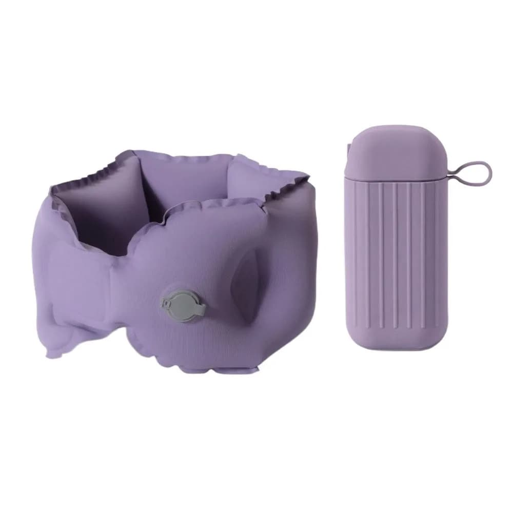 Cuscino da viaggio gonfiabile a forma di U, traspirante, comodo, facile da trasportare, morbido, con custodia e anello di fissaggio.