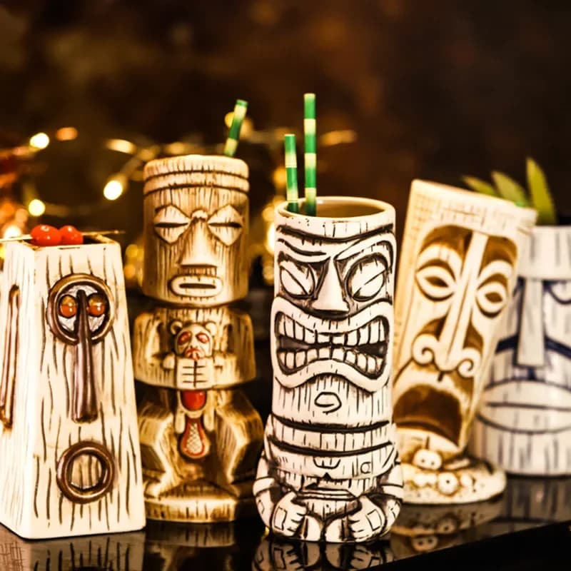 Hawaii Isola di Pasqua Tiki Tazze Porcellana creativa Birra Tazza da vino Birra Vino Cocktail Party Tazza Bar Strumento Tazza Tiki in ceramica