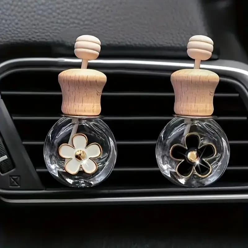 2 pcs perfume for car bottle empty glass deodorant bottle perfume clip air intake aromatherapy essential oils diffuser