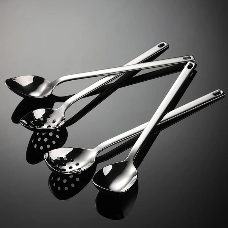 Stainless Steel Long and Thin Honey Loss Spoon Choline Mixer for Dessert Jar for Seasonings Yogurt Oil Separator for Home