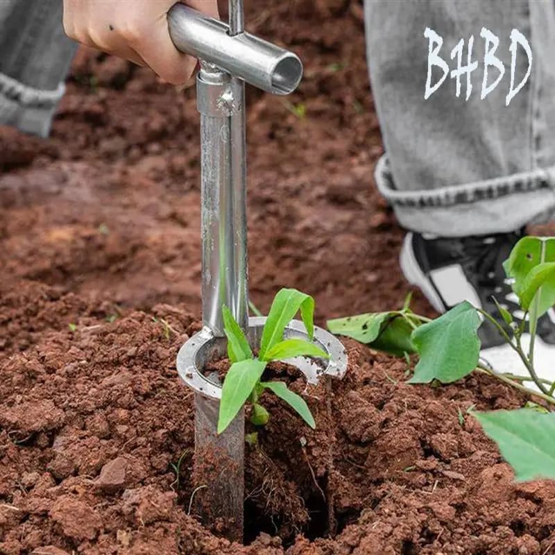 BHBD-Stainless Steel bulb planter, garden seed transplanter, easy tool to plant seeds and bulbs for flowers, vegetables