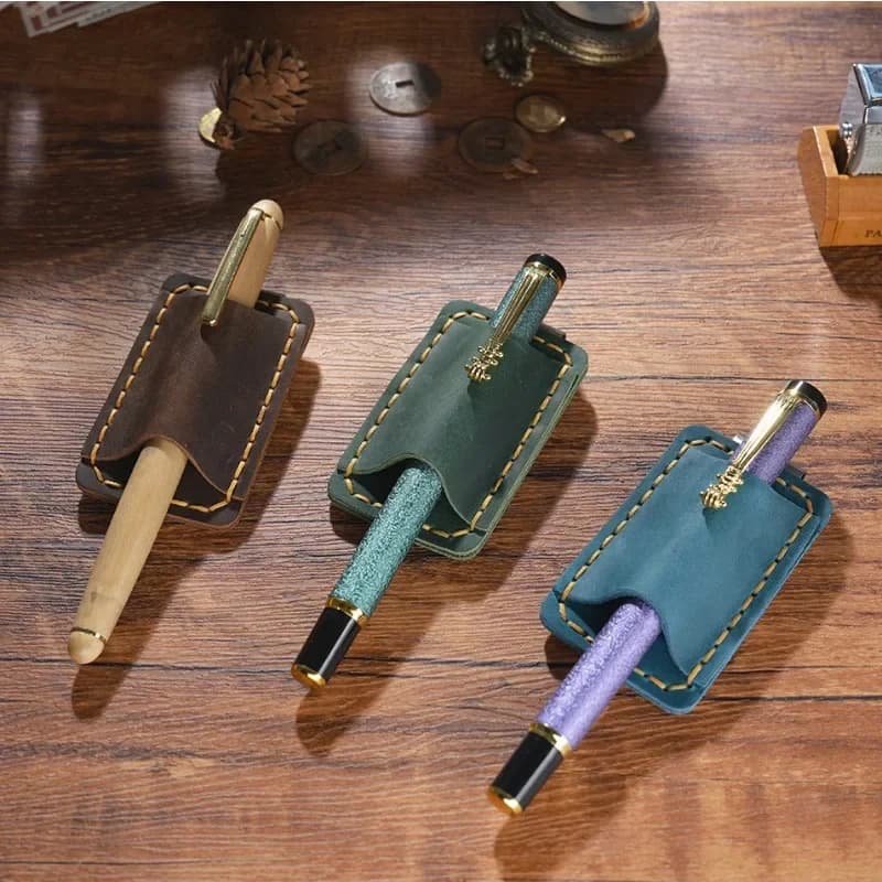 Portapenne in pelle con portapenne per notebook con clip Custodia per penna per diario