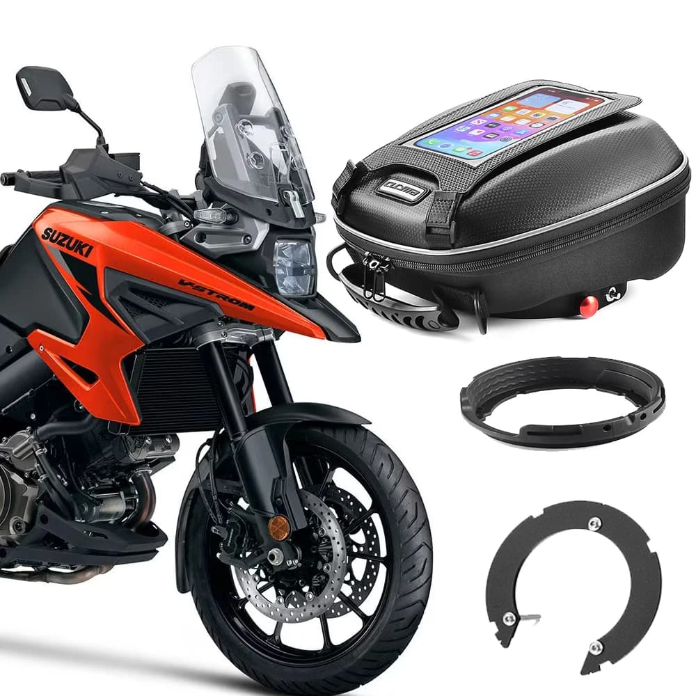 Borsa da Serbatoio per SUZUKI Vstrom 250SX 650 1000 1050 XT 800 V-STROM DL650 DL1000 GSX-S1000 F, Borsa da Sella Impermeabile con Chiusura Rapida