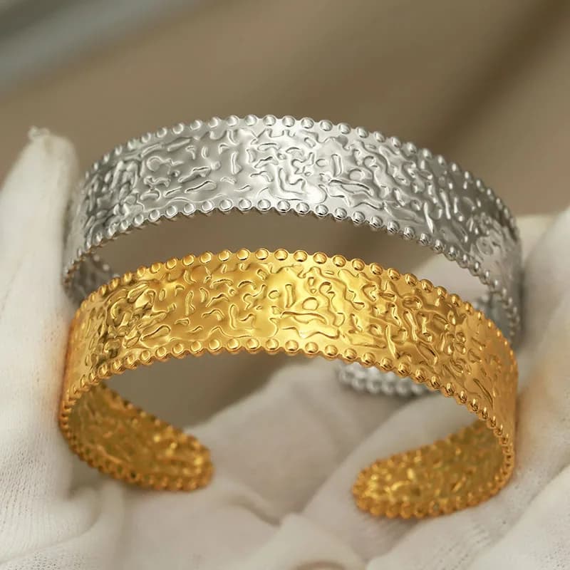 316L Classic Stainless Steel Metal Punk Style Open Bracelet for Women Elegant Simple Bangles Rust-proof Wrist Jewelry