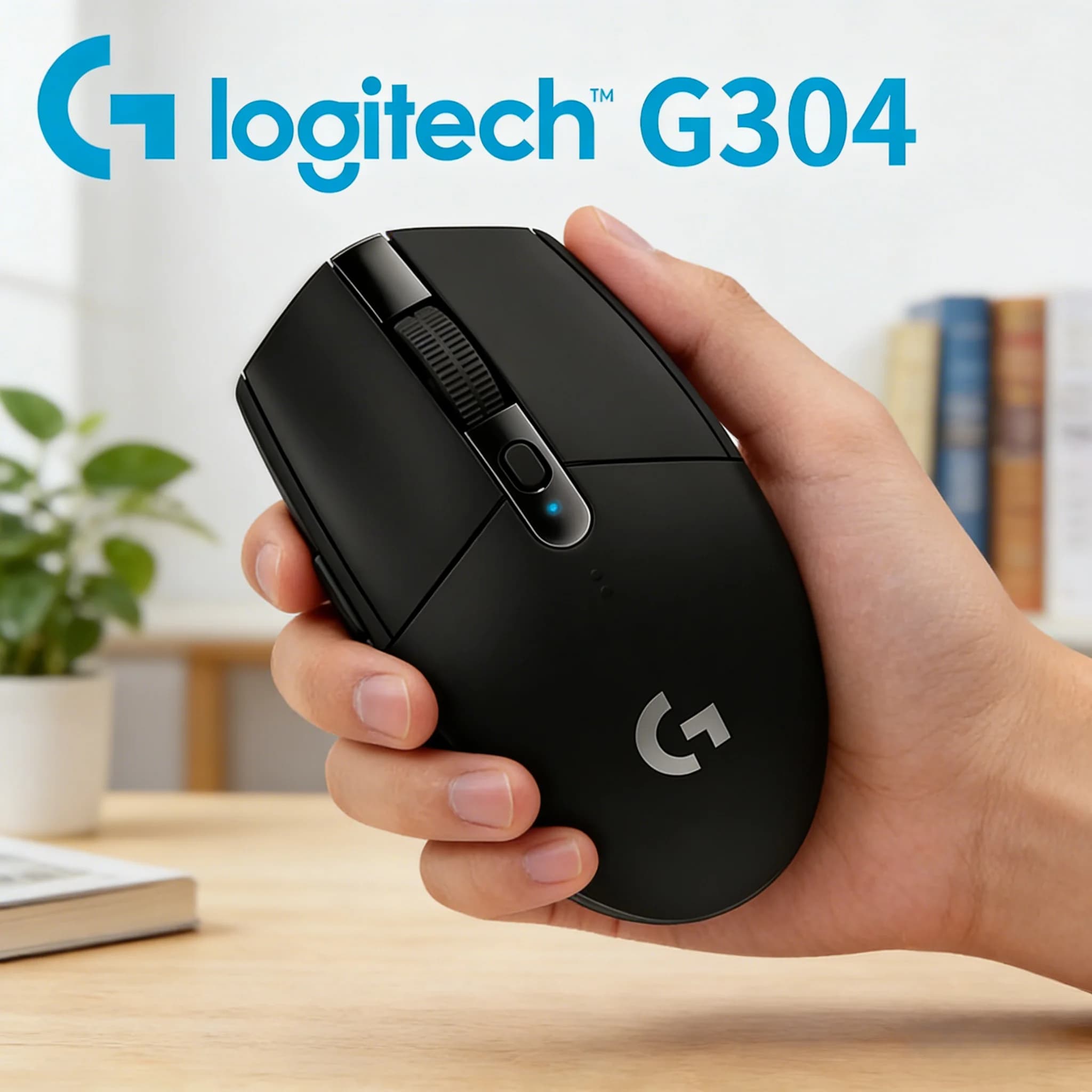 Mouse da Gaming Wireless Logitech G304, Ultraleggero 99g, Bassa Latenza 1ms, Sensore LIGHTSPEED HERO, Memoria Integrata per PC e Laptop