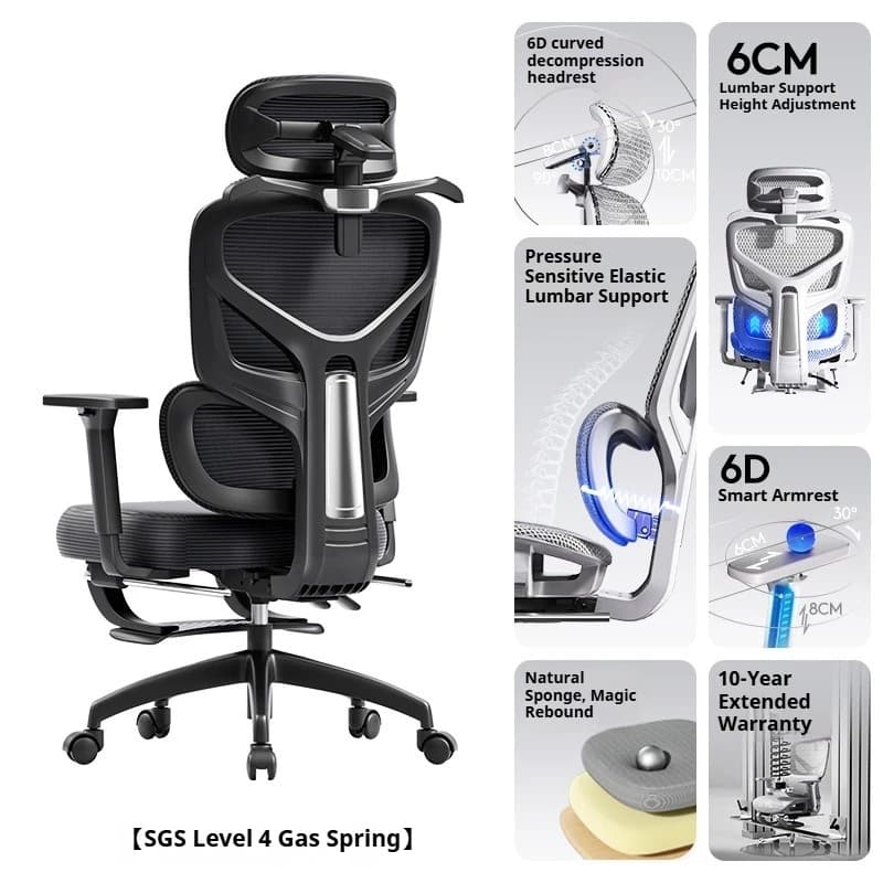Sedia da Ufficio Ergonomica, Mobili per Ufficio, Sedia da Gaming, Poltrona da Computer, Sedia Relax Reclinabile, Sedia da Toeletta