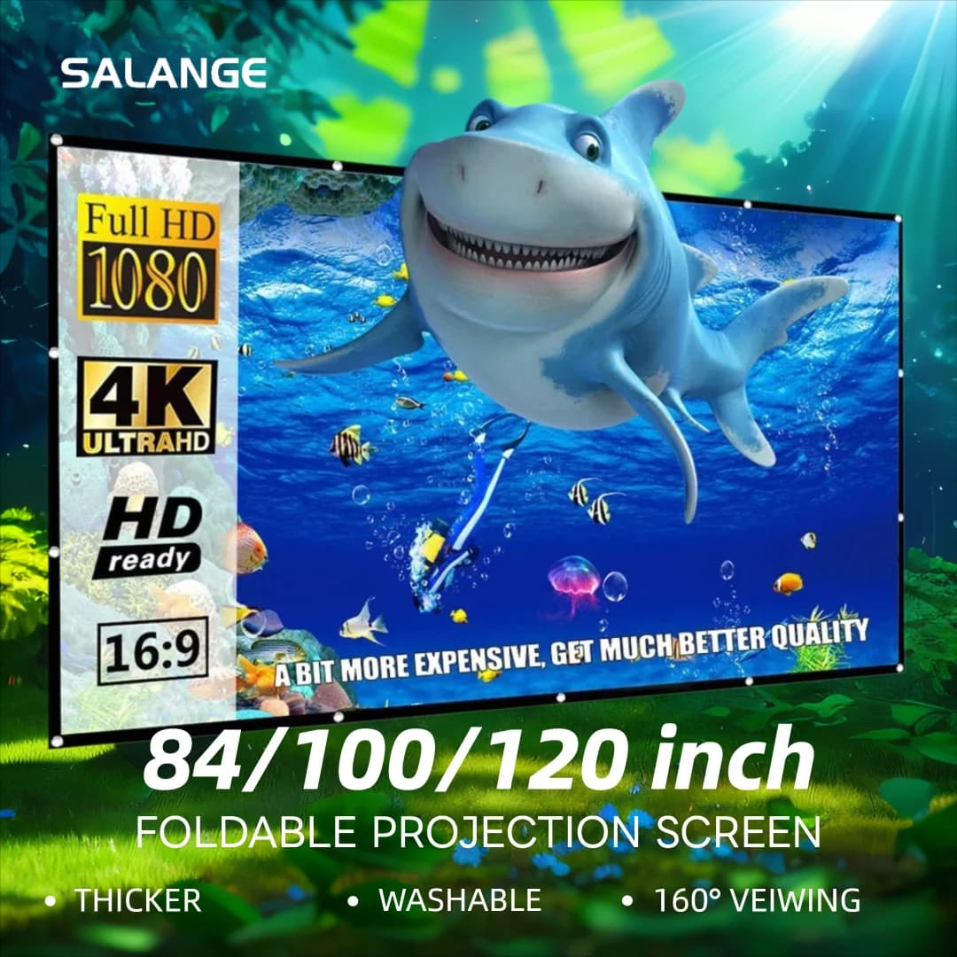 Schermo per proiettore Salange 100 pollici 120 pollici 150 portatile pieghevole per schermi di proiezione a doppio lato per interni per Home Theater