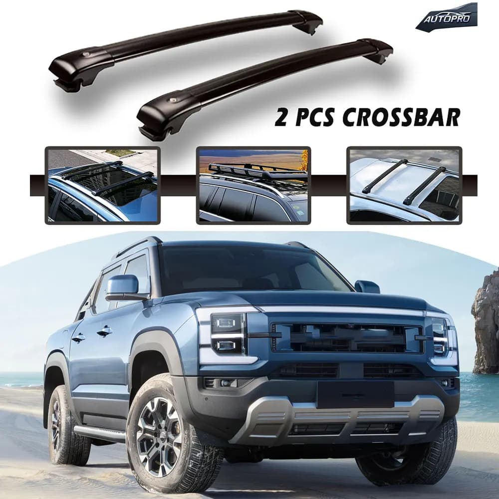Barra trasversale da 2 pezzi adatta per BYD Shark 6 2024 2025 Barra di carico con serratura per portapacchi regolabile Argento e nero
