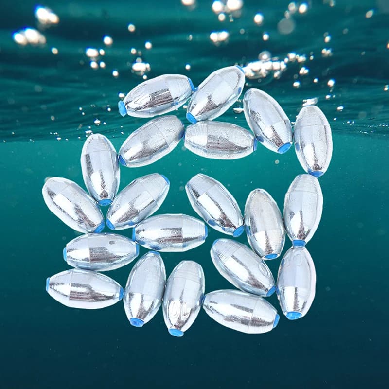 20 Pz/lotto Lega di Acciaio Al Carbonio Hollow Oliva Piombini Da Pesca 3g/4g/5g/6g/7g/8g/9g/10g Pesi Da Pesca Accessori Per la Pesca