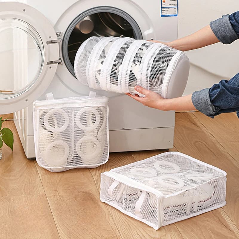 Mesh Linen Bag Washing Machine Shoe Bag Travel Storage Bags Portable Anti-Deformation Clothing Organizer