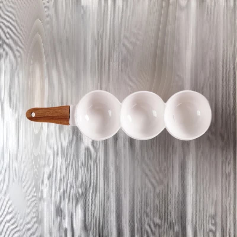 Ins New Nordic Creative Home ciotola in ceramica con manico in legno piatto Snack diviso piatto di frutta secca piatto di posizionamento caramelle
