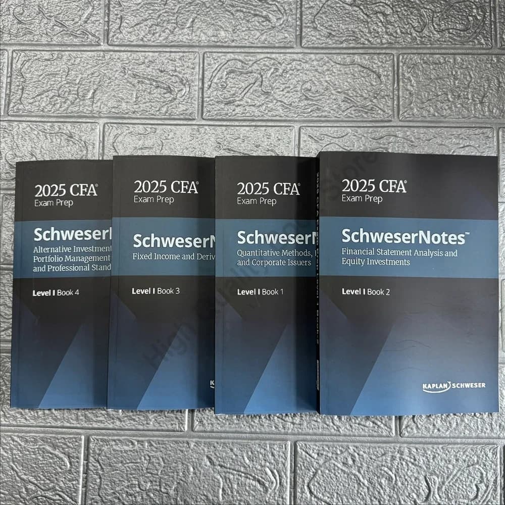 2025 CFA Livello 1 SchweserNotes Analisi della dichiarazione fimaniale e investimenti di equità, metodi quantitativi, libri di appunti in inglese