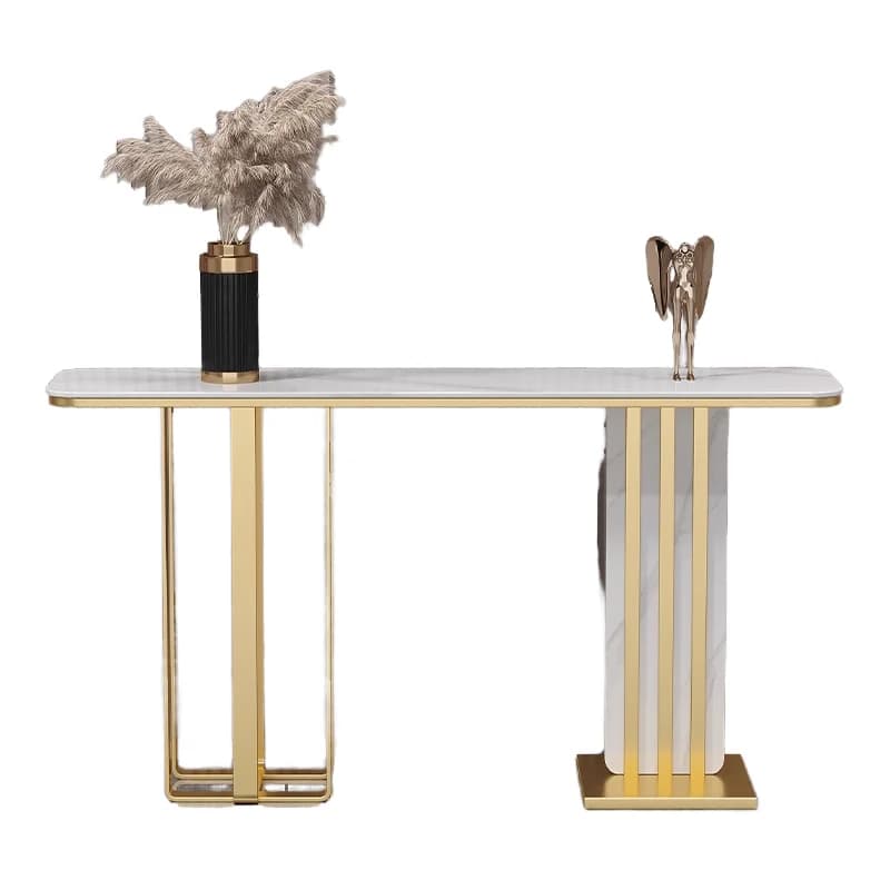 oo-Modern Luxury Console Table for Hotel Living Room Light-Weight Rock Plate Entrance Cabinet Versatile Console Furniture