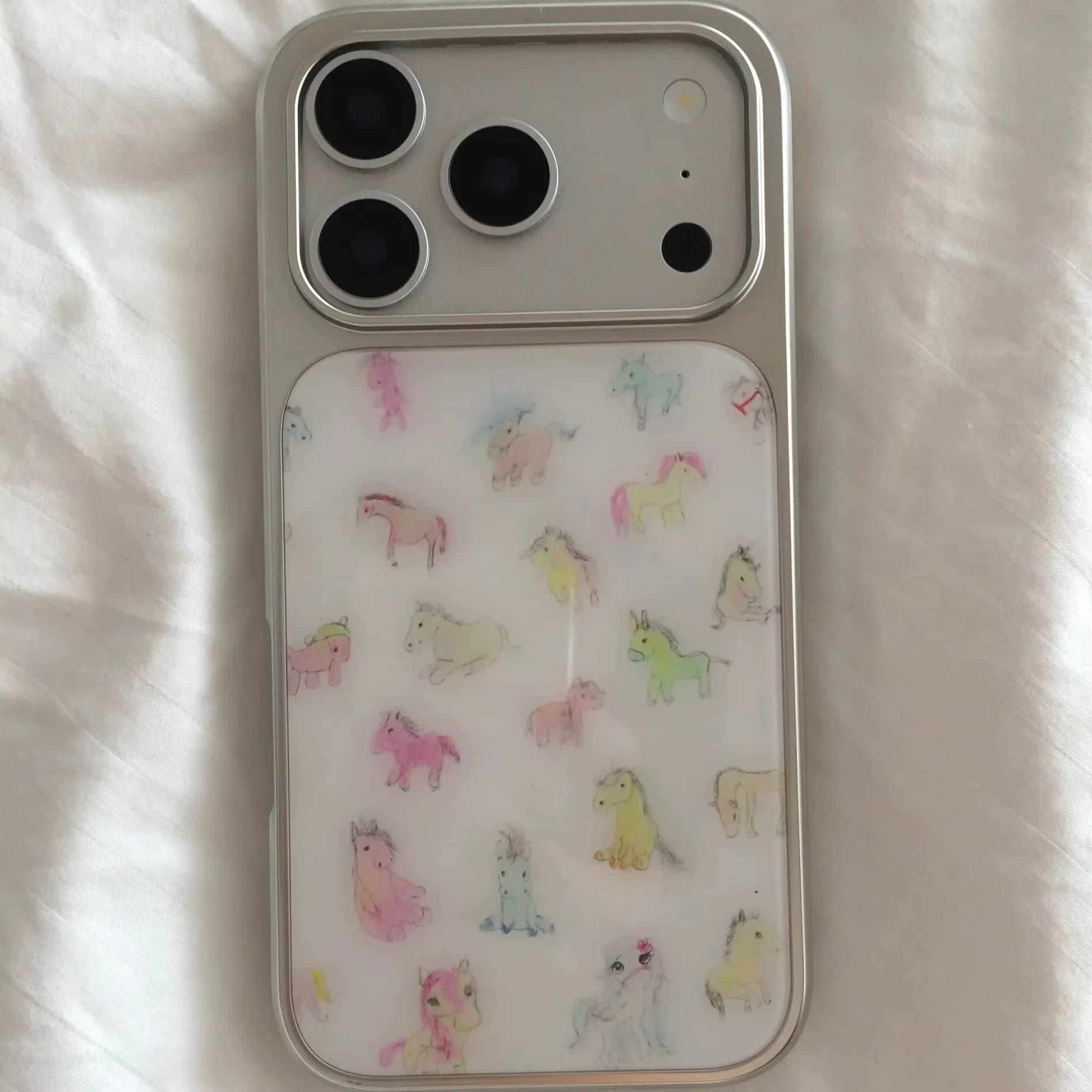 Fashion Cute Colorful Pony Kawaii Cartoon Phone Case For iPhone 18 17 16 15 14 13 12 11 Pro Max Plus 17air 16e Drop Glue Cover
