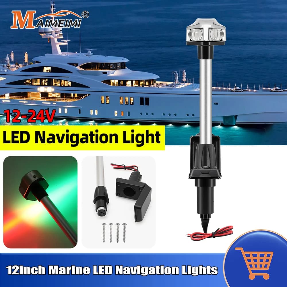 Luce di Navigazione Impermeabile Bicolore da 12 Pollici, Luce di Ancoraggio per Yacht, Barca, Luci di Navigazione, Lampada Indicatrice di Segnalazione